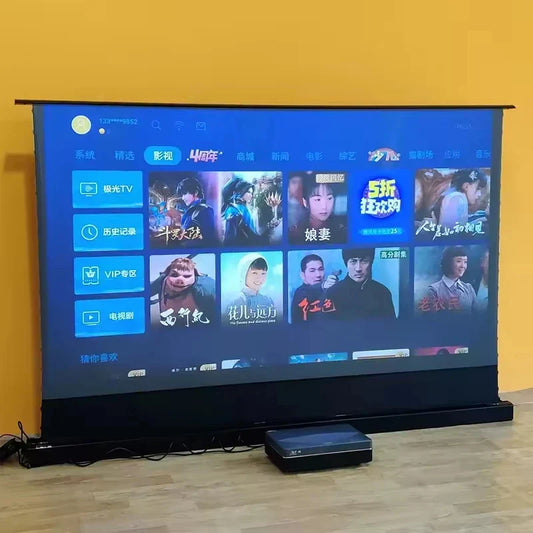 98 inch Projector Screen Motorized Floor Rising Projection Screen 4K UHD